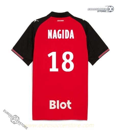 Rennes Home Jersey 25-26 Version with NAGIDA 18