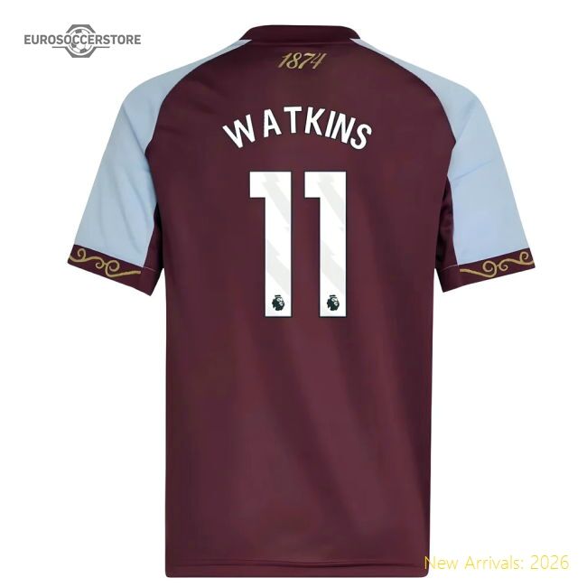 Premium 2025-2026 Aston Villa Home Shirt (kids) (watkins 11)