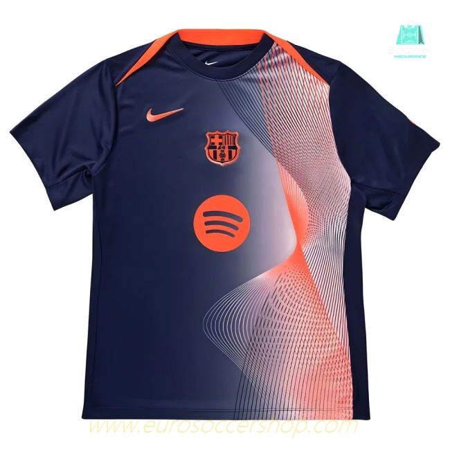 2025-2026 Barcelona T90 Third Dri-Fit Pre-Match Shirt (Navy)
