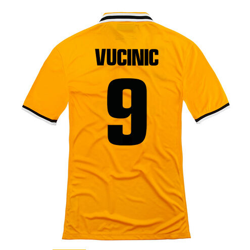 13-14 Juventus 9 Vucinic Away Yellow Jersey Shirt - Official Replica