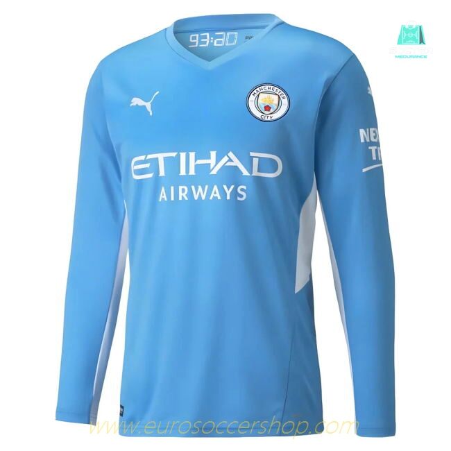 2021-2022 Man City Long Sleeve Home Shirt