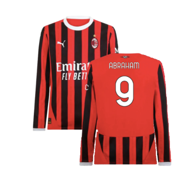 Match Day Acm Ac Milan Home Long Sleeve Shirt Abraham #9 Top Tier ...
