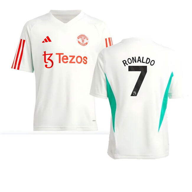 2023-2024 Man Utd Training Jersey (White) - Kids (Ronaldo 7)
