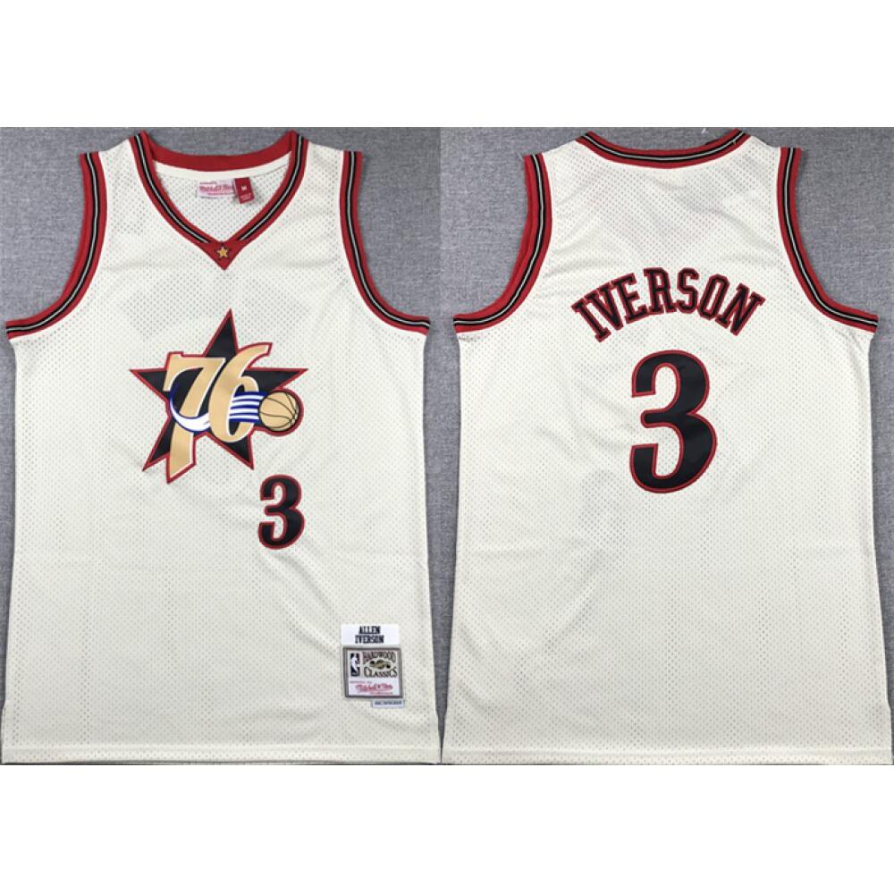 Fan Favorite Premium Men's 76ers #3 Allen White Basketball Jersey