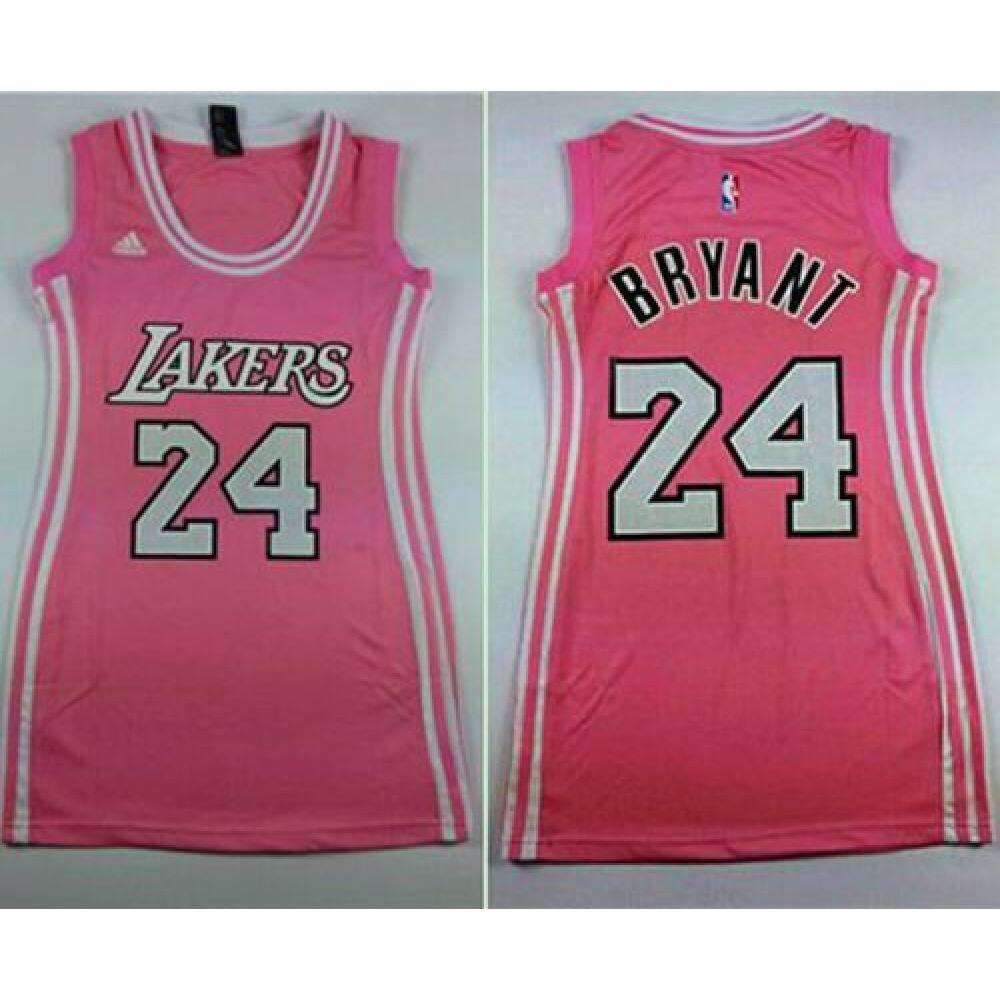 Lakers #24 Kobe Bryant Pink Women's Dress Stitched NBA Jersey
