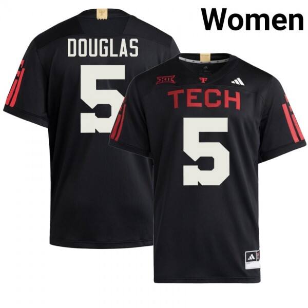 Texas Tech Red Raiders #5 Caleb Douglas Women Stitch Jersey - Black