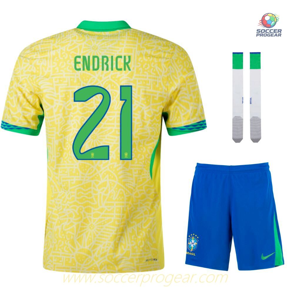 Brazil Home Football Jersey Football Jersey 2024/25 Collection Endrick