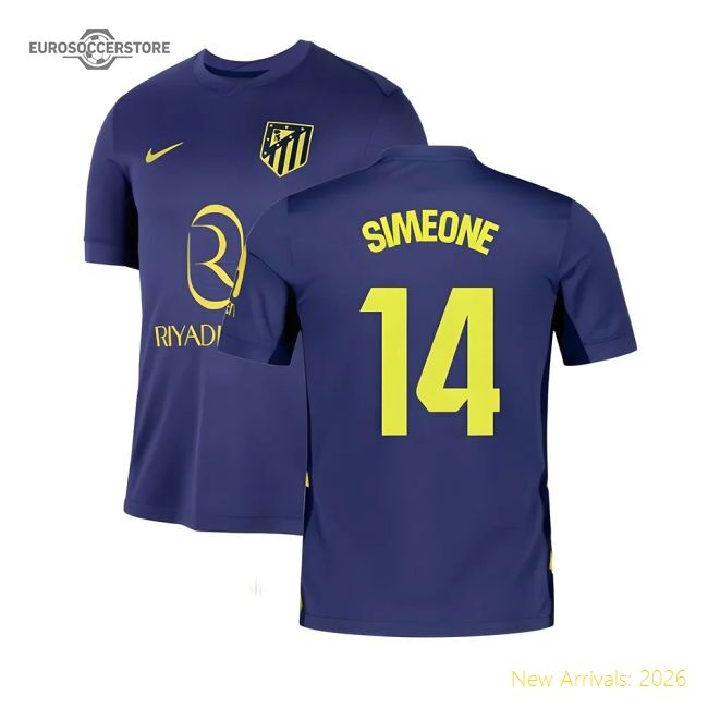 Match-ready Atletico Madrid Away Simeone Jersey 2025-2026 Durable