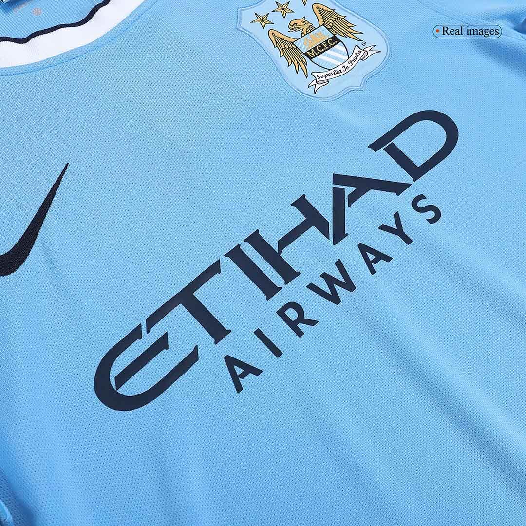 Retro 2013/14 Manchester City Home  Soccer Jersey Authentic Kit