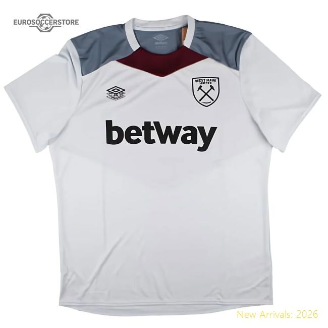 Premium 2024-2025 West Ham Training Jersey (arctic Ice) (your Name)