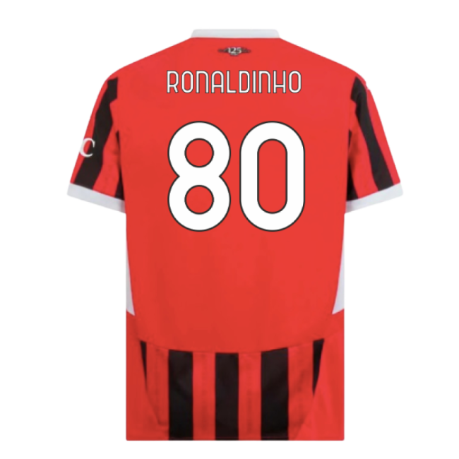 AC Milan Club Team Fan Jersey - Adults Version (Ronaldinho 80)