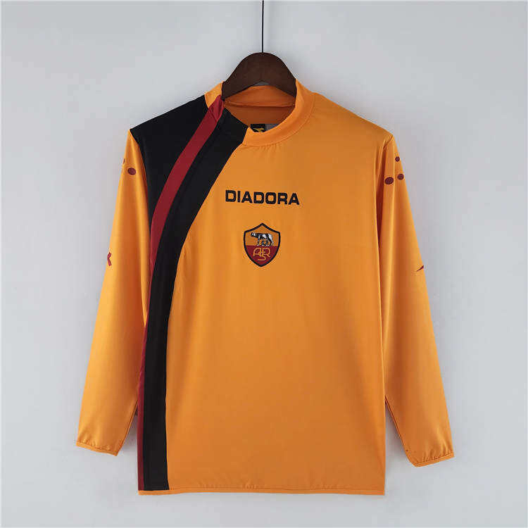 0506 AS Roma Retro Home Long Sleeve Shirt - Official Replica 132