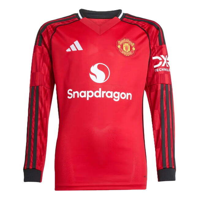 soccer jersey 2025-2026 Man Utd Long Sleeve Home Shirt (Kids) (Ugar...
