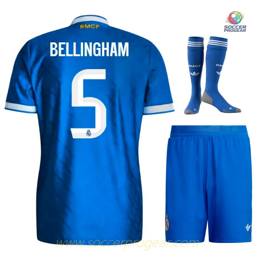 Real Madrid Third Kids Edition Football Kit Football Jersey 2025-26 Edition Bellingham