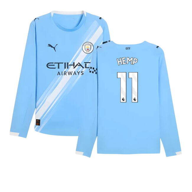 Pro-Grade Man City Hemp 11 2025 2025-2026 Man City Authentic Long S...