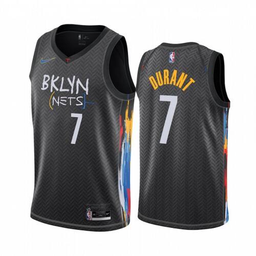 Nets #7 Kevin Durant Superior 2020 City NBA Jersey - Black Swingman