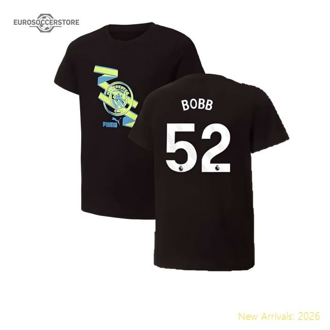 Premium 2024-2025 Man City Ftblculture Tee (black) - Kids (bobb 52)