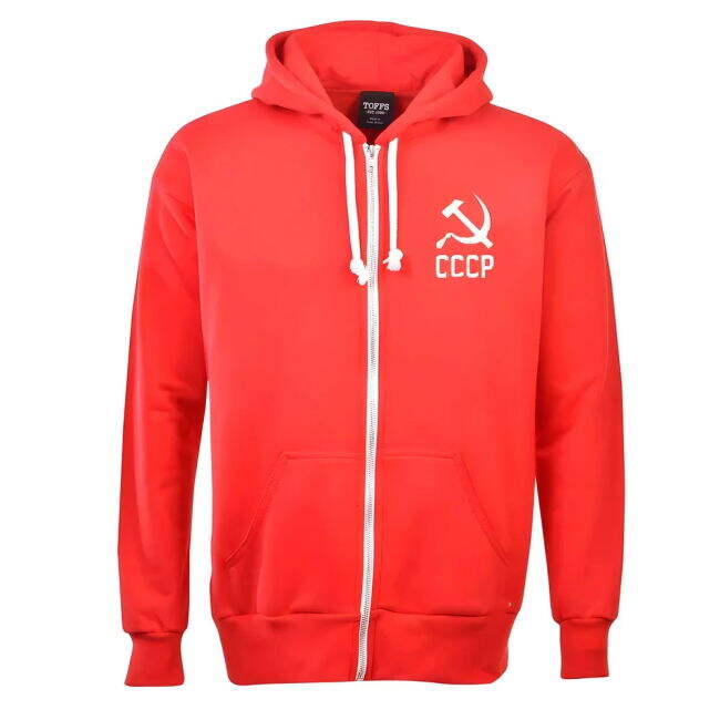 Soviet Union (Cccp) Zipped Hoodie - Red Official Euro Premium