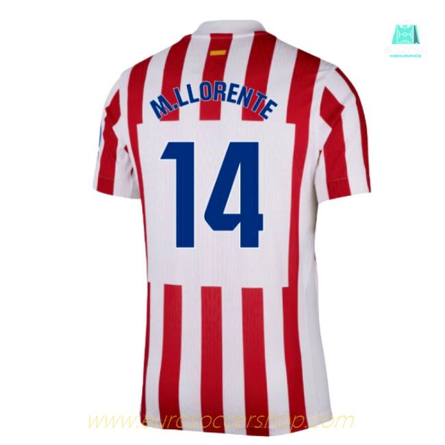 2025-2026 Atletico Madrid Home Authentic Shirt (M.Llorente 14)