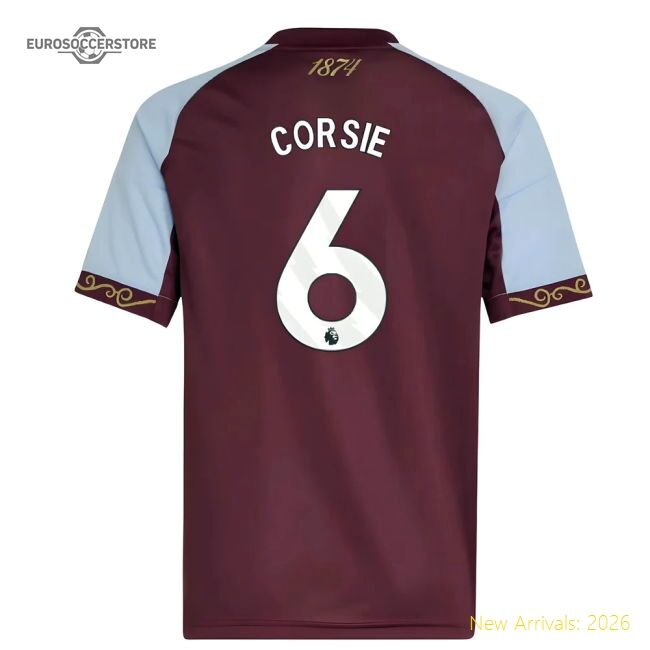 Official 2025-2026 Aston Villa Home Shirt (kids) (corsie 6) - Premium