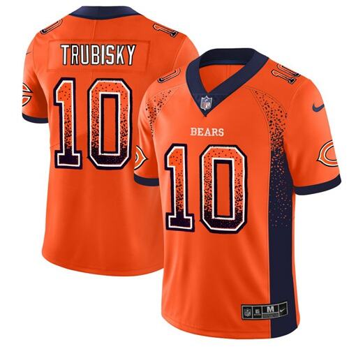 Authentic CHI #10 M. Trubisky Orange Alternate Limited NFL Jersey