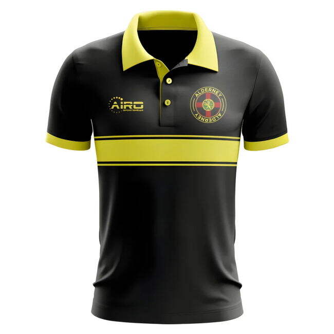 Alderney Concept Stripe Polo Shirt (Black)