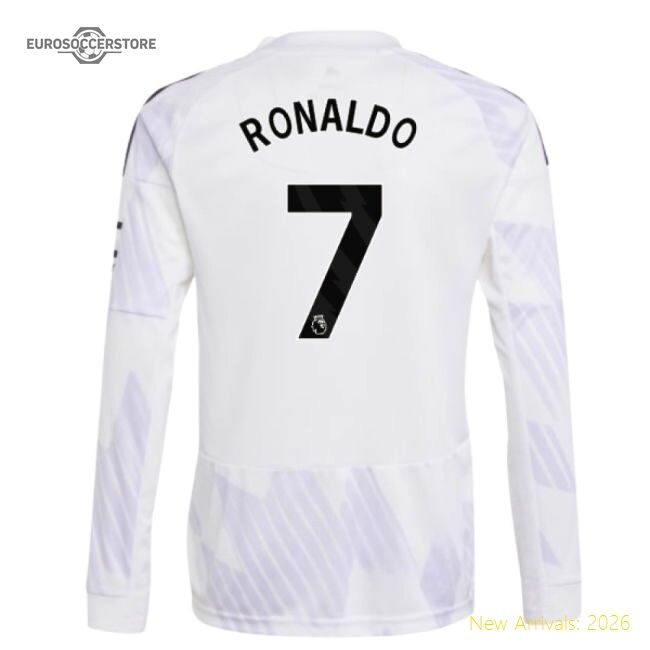 Authentic 2025-2026 Man Utd Long Sleeve Away Shirt (kids) (ronaldo 7