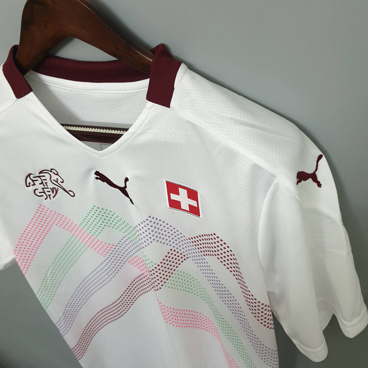 SwitzerlandSuisse Euro 2020 Away White Soccer Jersey Football Shirt -