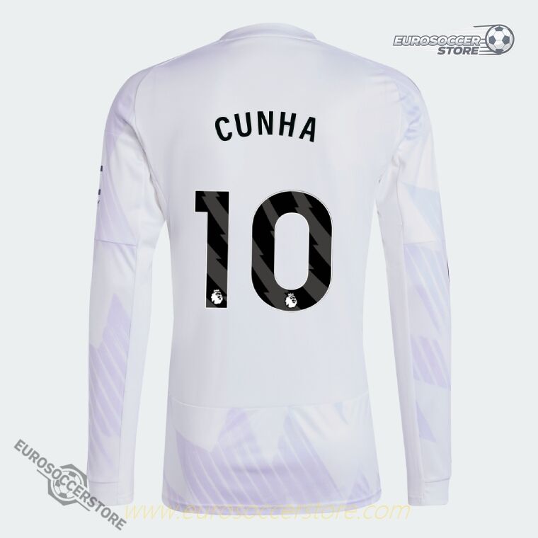 CUNHA 10 Manchester United 25-26 Season Away Long Sleeve Football Jersey