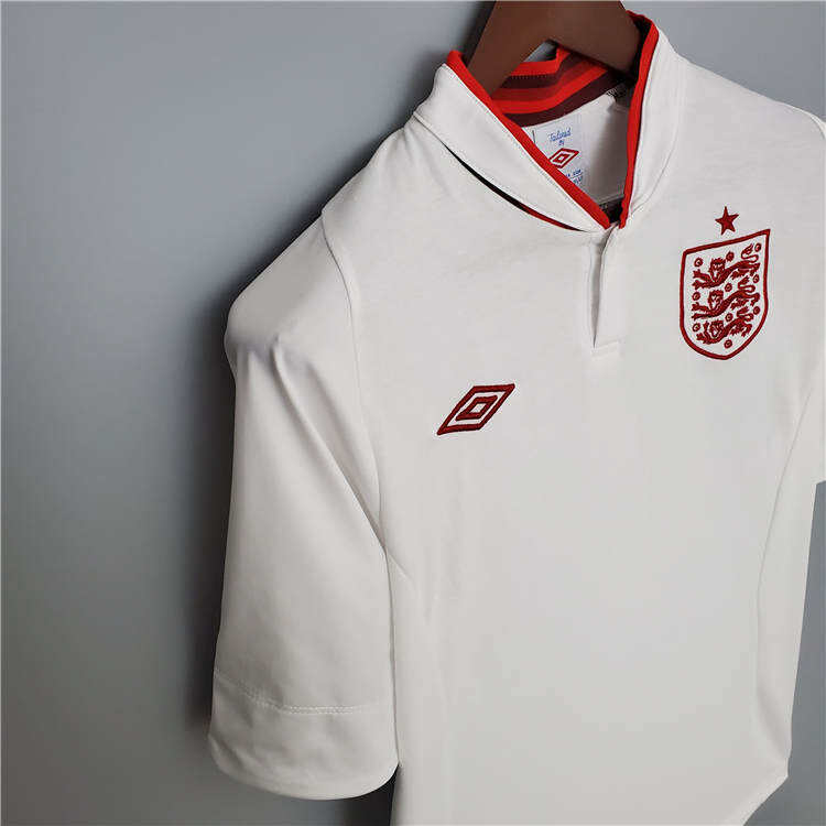 2012 England Home White Retro Soccer Jersey Football Shirt - Official