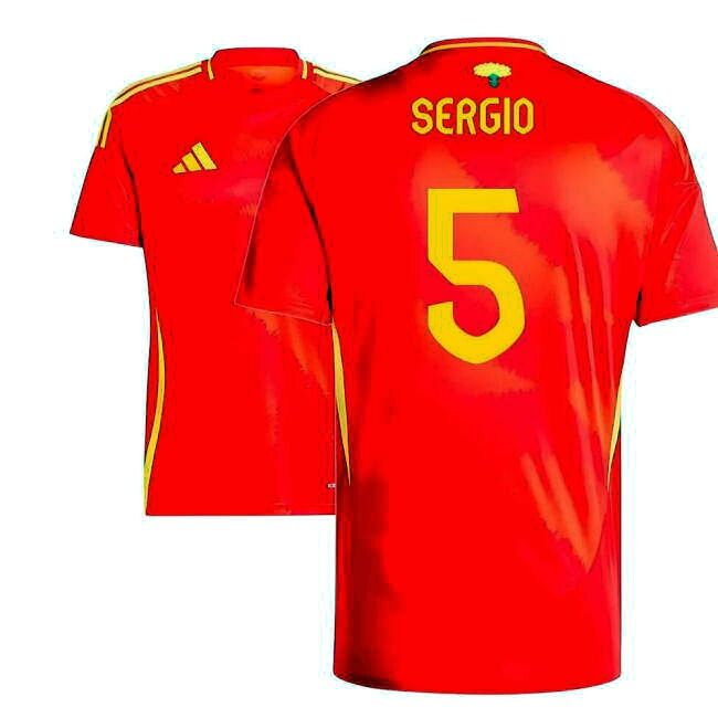 Licensed 2024-2025 Spain Euro 2024 Home Kit (Sergio 5)