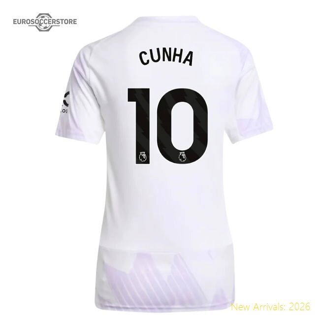 Official 2025-2026 Man Utd Away Shirt (womens) (cunha 10) - Premium