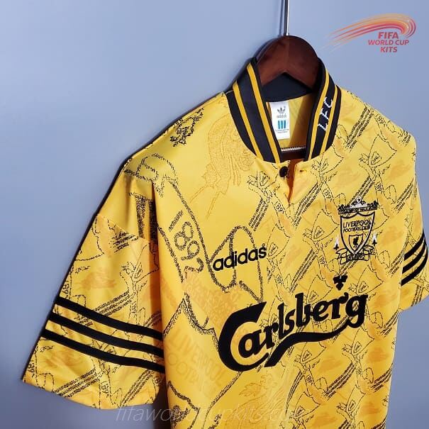 Liverpool 95-96 Away Yellow Football Kit