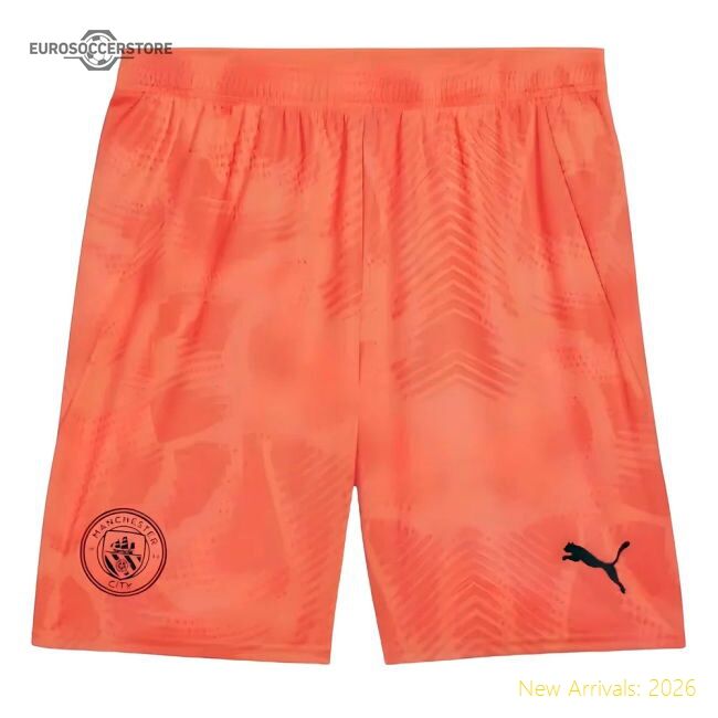 Official 2024-2025 Man City Home Goalkeeper Shorts (neon Sun)