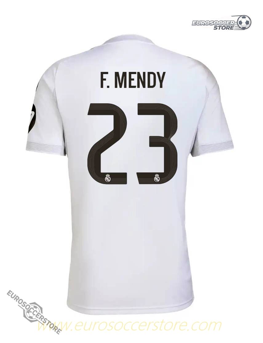 F. Mendy's 23rd Real Madrid Home Jersey for the 25-26 Season
