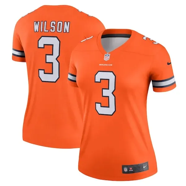 None Russell Wilson Team Jersey - Orange | NFL Player Jersey