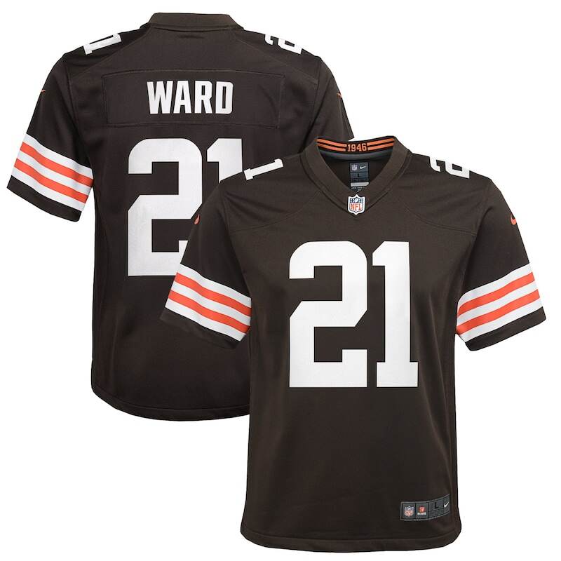 None Denzel Ward Cleveland Browns Retro Replica Jersey Game Day Wear