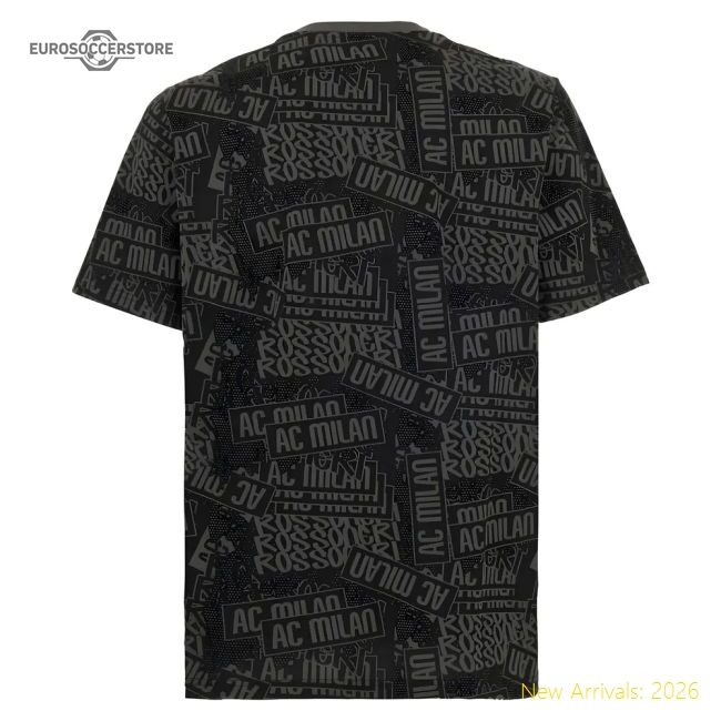 2025-2026 Ac Milan Ftblculture Tee Aop (black) (joao Felix 79)