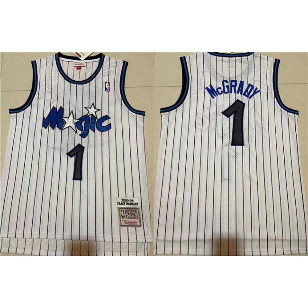 Men's Orlando Magic #1 Tracy McGrady White Stitched Jersey