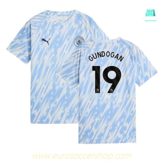 2025-2026 Man City Warm Up Jersey (Silver Sky) - Kids (Gundogan 19)