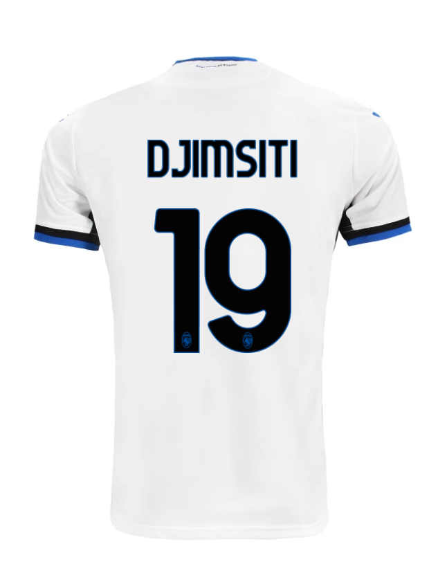 Atalanta's 24-25 Away Jersey featuring DJIMSITI 19