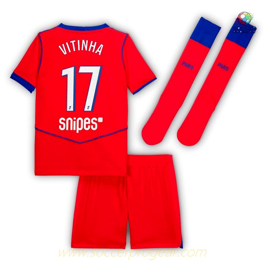 PSG Third 2025-2026 Season Vitinha Children Jersey Set Football Jersey
