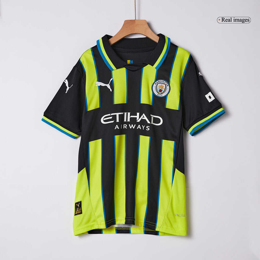 Kid's Manchester City Away Soccer Jersey Kit(Jersey+Shorts+Socks) 2024