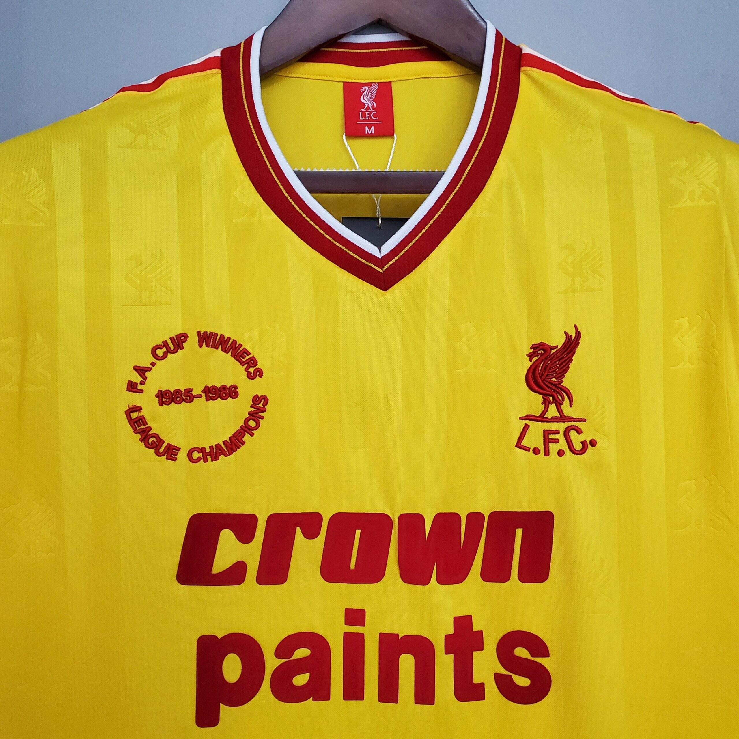 1985-1986 Liverpool Yellow away kit