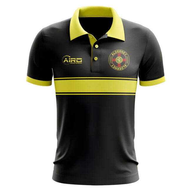 Alderney Concept Stripe Polo Shirt (Black)