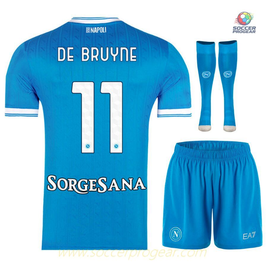 Naples Home Football Jersey Children Football Jersey 2025-2026 Season De Bruyne