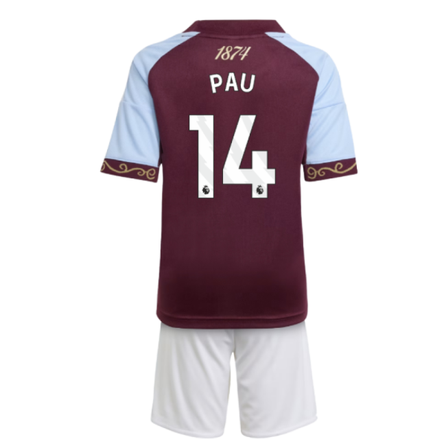 Football Aston Villa Home Mini Kit Pau #14 Premium Quality Fervent...