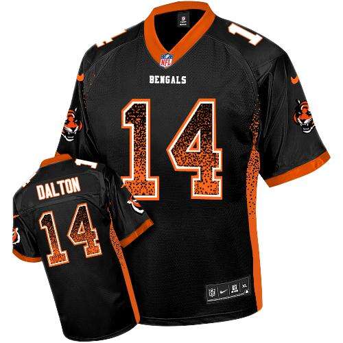 Cincinnati #14 Andy Dalton Black Drift Fashion NFL Elite Jersey