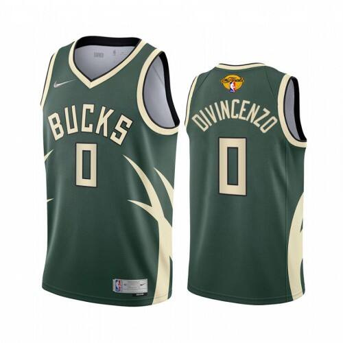 Milwaukee Milwaukee Bucks #0 Donte DiVincenzo Mens 2021 NBA Finals Bound Swingman Earned Edition Jersey Green Youth