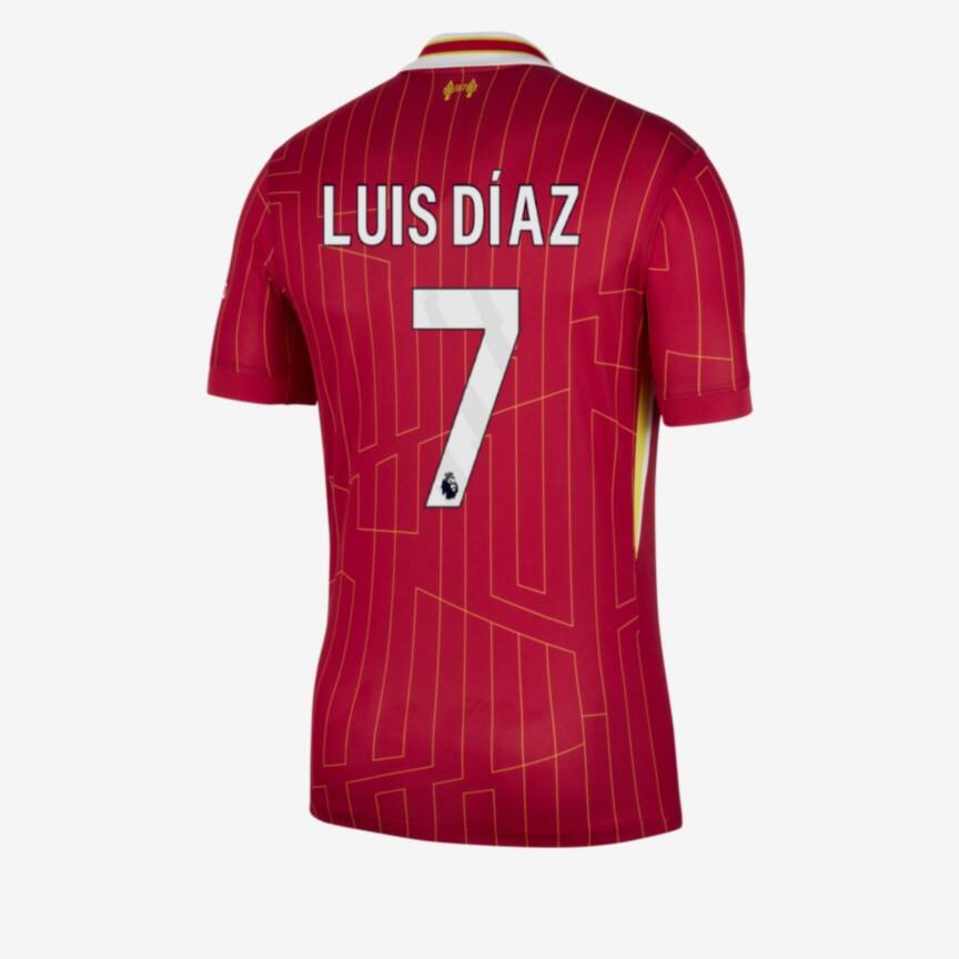 Luis Díaz's No. 7 Home Jersey for Liverpool in the 24-25 Season